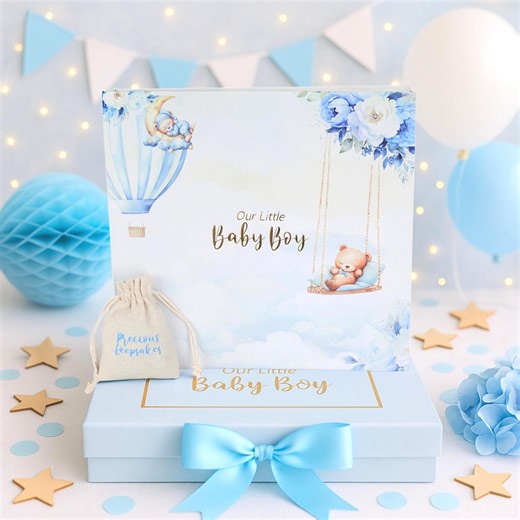 Luxury Baby Boy Memory Book Gift Set – Keepsake Giftbox, Watercolor Artwork, Pregnancy to First 5 Years, Baby Shower & Newborn Gift - Etsy