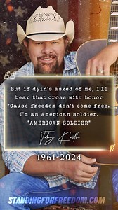 27K views · 1.3K reactions | Country music legend Toby Keith passed away peacefully last night surrounded by loved ones. The artist had been battling stomach cancer since 2022. Many of Keith’s songs celebrated freedom, patriotism, and the American way of life. #tobykeith #patriotism | Standing For Freedom Center | Facebook