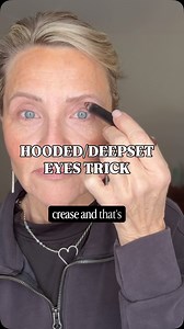 Hooded eyes. Downturned eyes. Deep set eyes. Most of us were taught to put eyeshadow directly in the crease. And for mature eyes, that can actually make everything look heavier. The real secret to a lifted eye look over 50 is placement. Instead of blending shadow into the crease, try placing it slightly above the crease. That small shift makes a big difference for: • hooded eye makeup • downturned eye makeup • deep set eye makeup • mature eye makeup techniques • lifting eyes with eyeshadow Keepi