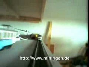 Video-Testfahrt durch die provisorische #Modellbahn-Anlage #Miningen