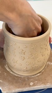 7.5K views · 78 reactions | ✨⭐️✨Making a pot belly on mug. Learn how to make your own Handbuilt mug with my step by step ClayShare class here: https://www.clayshare.com/sweater-mug Star mini rolling pin from ClaySharemarket.com | Clayshare | Facebook
