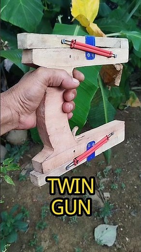 Wooden Matchstick Gun: An Insanely Detailed Twin Design #MatchstickGun #DIYSlingshot #WoodenToys