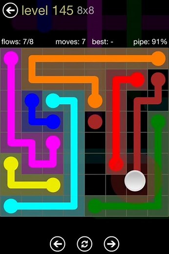 Flow Free 8x8 Mania Pack Level 145 Walkthrough