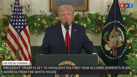 188K views · 2.5K reactions | President Trump is set to highlight his first year accomplishments in an address from the White House Wednesday night at 9 PM ET. Watch the address live. | NPR | Facebook
