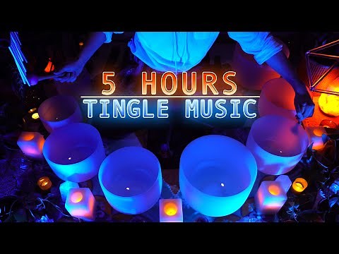 5 HRs - Brain Tingling ASMR Music | Crystal Singing Bowls Sound Bath Meditation Music | Tingles