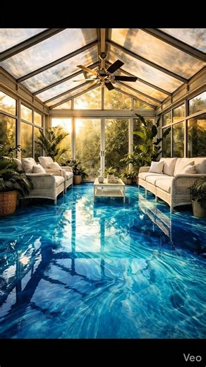 Flooded My Abandoned Sunroom with EXOTIC BLUE Epoxy! 🌊😱