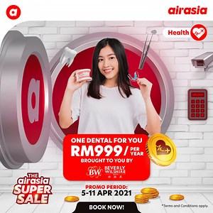 242 reactions · 11 comments | One dental for you package at RM999 per year. Brought to you by Beverly Wilshire Dental. Book now till 11 Apr 2021. T&C apply. | Fly AirAsia | Facebook