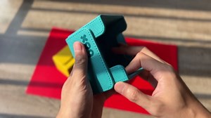 Card Deck Box for Trading Cards with 1 Divider, PVC Free Card Storage Box Fits 120+ Sleeved Cards, PU Leather Strong Magnet Closure Card Holder for Magic Commander Yugioh Sports Cards (Teal)