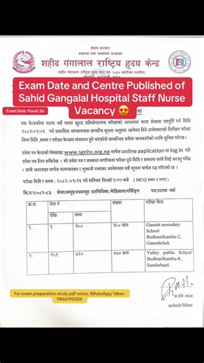 Sahid Gangalal Hospital Staff Nurse Exam Date Announcement