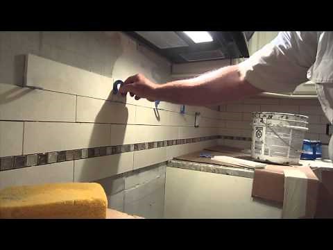 Limestone tile backsplash Complete real time installation