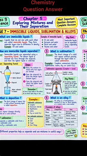 Exploring Mixture And Their Separation | Most Important Question Answers | Class 9 Science
