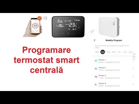 Temperature programming by hours and days on the central smart thermostat in the Smart Life or Tu...