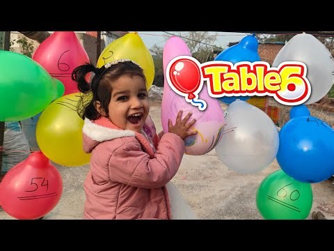 Kids Learning and Fun | Table of 6 | Balloon Burst Math