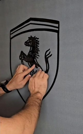 Ferrari Logo two hands drawing #ferrari #ferraridrawing #f1 #demakaj #twohandsdrawing #ferrarif1