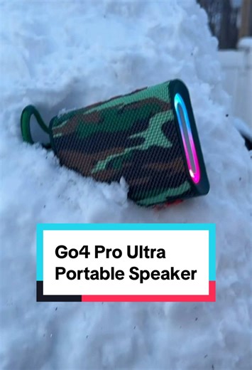 The Go4 Pro Ultra Portable Speaker looks good, sounds good for its size and can handle getting snowed on. #tinoreviews #portablespeaker #bluetoothspeaker #tiktokshopstockup #tiktokshopcreatorpicks