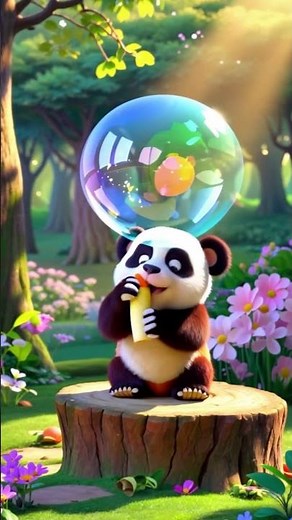 Panda's Bubble Surprise! 🐼 Funny Jungle Cartoon for Kids| BabyZooTown | Baby Zoo Town #Shorts