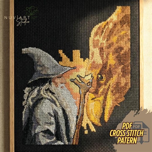 Gandalf Cross Stitch Pattern, Giant Eagle Embroidery, Lord of the Rings Art, Middle Earth - Etsy