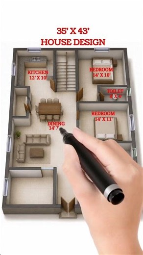 35×43 House Design | Smart 3BHK Floor Plan | Modern Home Layout | Maruti House Design