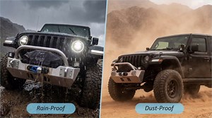 Winch Cover with Top Zipper, High-Quality Waterproof Dust-Proof 900D Electric Winch Protective Cover for Jeep/ATV, UV-Resistant Indoor/Outdoor Weather Resistant Winch Accessories for 8000-13500LBS