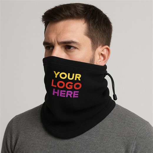 Custom Embroidered Fleece Neck Gaiter: Recycled Winter Neck Warmer - Etsy