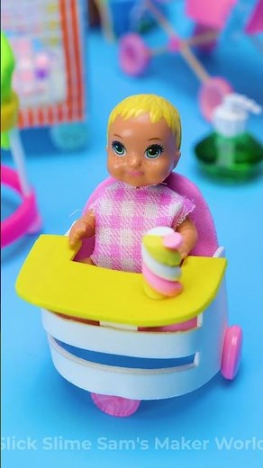 Mini Baby Stuff for Barbie! 👶🍼 DIY Fun #HowToCraft #BarbieHacks