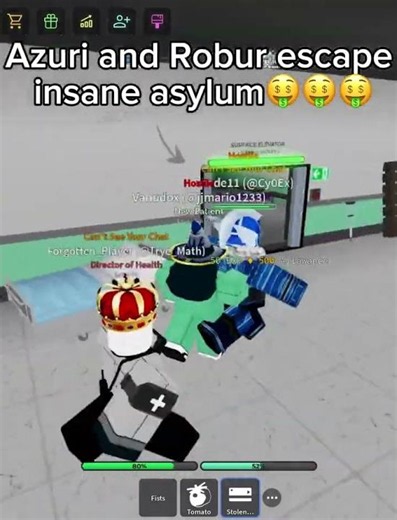 Azuri and Robur escape the insane Asylum🤑🤑🤑 #blocktales #roblox #￼funny #memes