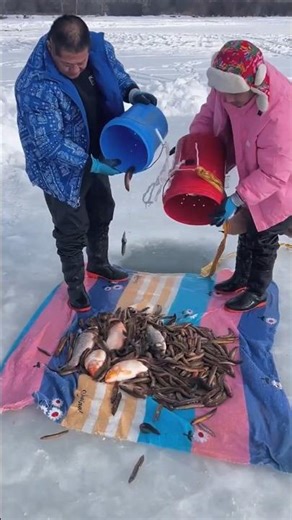 Experience the joy of fishing amidst pristine white snow.