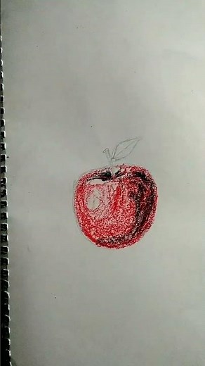 How to draw realistic apple 🍎🍎 with oil pastel tutorial || #shorts #youtubeshorts #shortvideo