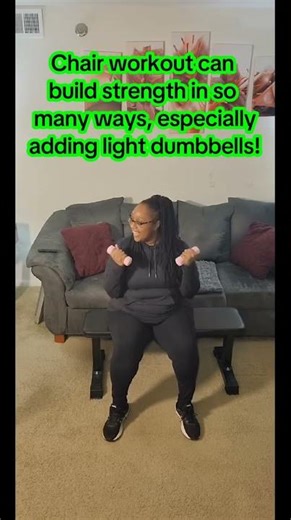 #chairworkout #seatedworkout #lowimpactworkout #dumbbellworkout #beginnerfitness #plussizefitness