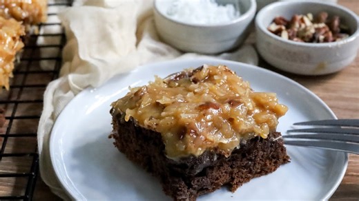 Fudgy German chocolate brownie bars recipe