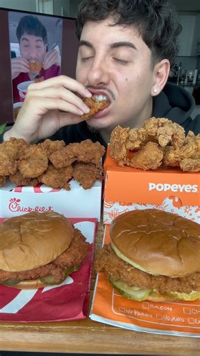 Blake Carmona | Comparing @popeyes VS @chickfila 🤯🔥 #popeyes #friedchicken #chickensandwich #fyp #fypage | Instagram