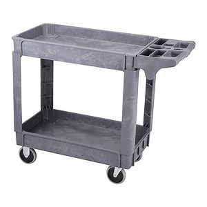 30 in. x 16 in., 2-Shelf Utility Cart, Gray