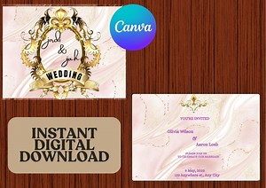 Elegant Wedding Invitation | Editable PDF | Digital Download | Printable Wedding Invite - Etsy Australia