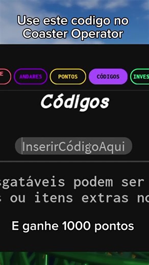 [PT] O fisher boote voltou e trouxe um código novo no Coaster Operator (Roblox)