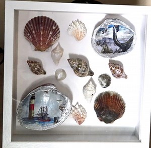 Lighthouse Clam Shell and Seashells Collage. - Etsy
