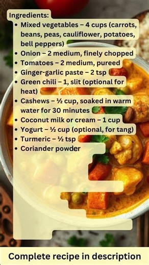 Vegetable Korma with Cashew Cream – Recipe by What Shall I Cook