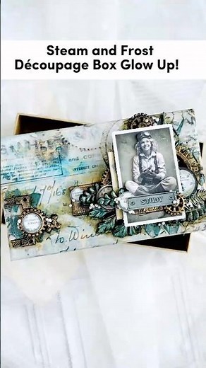 Mixed Media Box Makeover | Finnabair Steam & Frost Découpage, Mica Powders & Waxes Tutorial