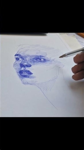 Hope In Her Eyes, Realistic Drawing With Pen