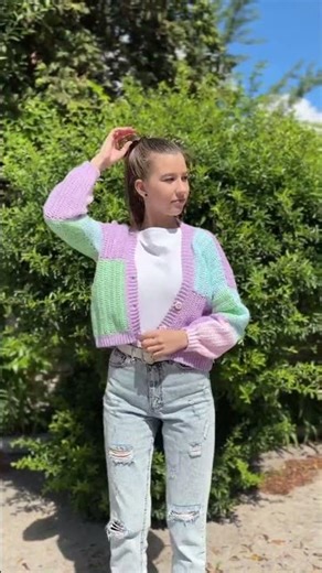 🌸Cute Crochet Patchwork Cardigan pattern