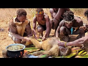 Unbelievable..!! A Rare Video of Hadzabe People Hunt A Big Baboon For Lunch