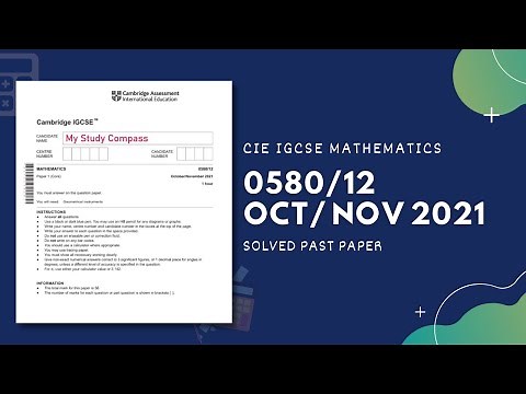 0580/12/O/N/21 | Easy (Step by Step) Solutions | CIE IGCSE MATHS PAPER 1 (CORE) 2021