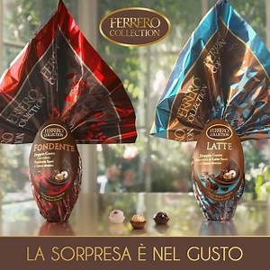 Con le uova Ferrero Collection la sorpresa è nel gusto: nel doppio gusto! Lasciati conquistare dal doppio strato: finissimo cioccolato fuori, gustoso cacao all’interno. | Ferrero Rocher