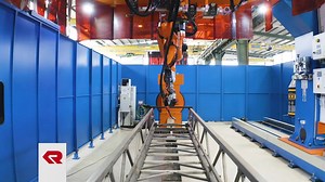 The world's most modern ladder production 💪 In September, the first robot-supported production of ladder sets for aerial rescue devices was opened in Karlsruhe. The new, digitized production plant enables the highest productivity, process reliability, component precision and quality of the end products, which are in operation all over the world. See full video on YouTube 👉 https://bit.ly/31yFL33 | Rosenbauer Group