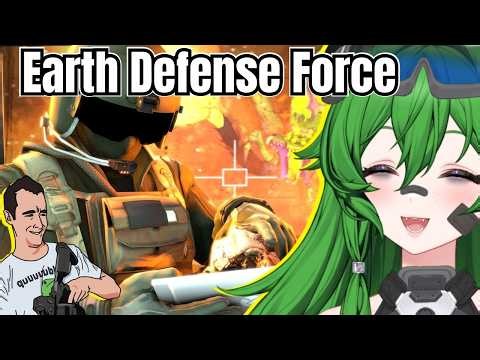 Russian badger destroys everything in earth defense force!? | Vtuber React