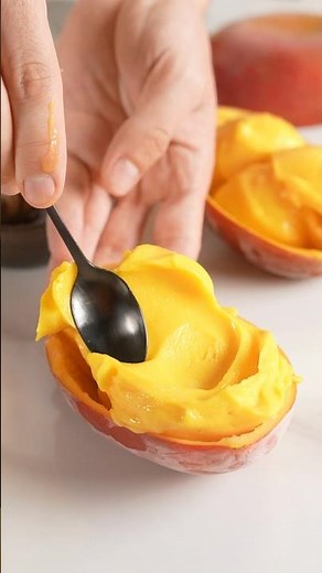 How to make mango ice cream with 2 ingredients🥭🧊