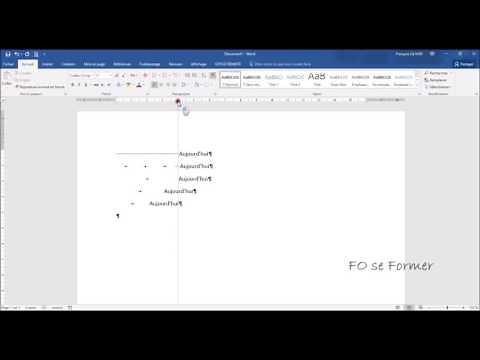 Word : Taquet de tabulation