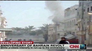 Protests in Bahrain on revolt anniversary