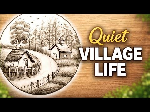 Peaceful Village Bridge Drawing | Easy Scenery Art