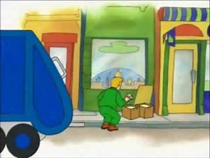 Caillou All in a day's work caption