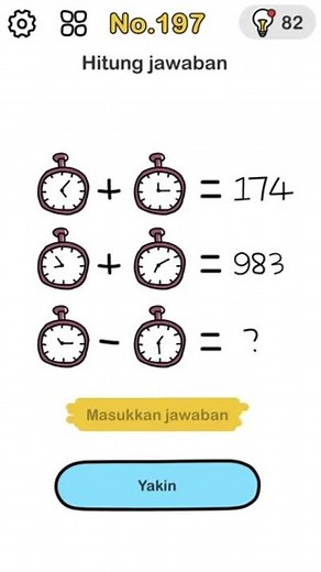 game asah otak :brain out level 197 hitung jawaban